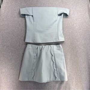 Alythea Light Blue Skirt Set